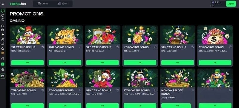 Bonussen bij zonder CRUKS casino CashoBet