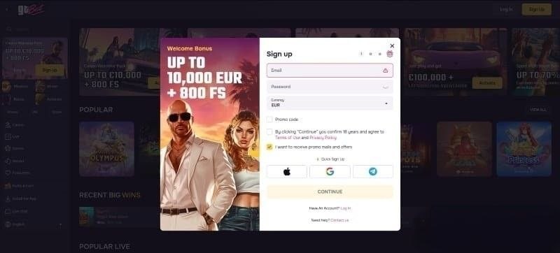 online casino registeren