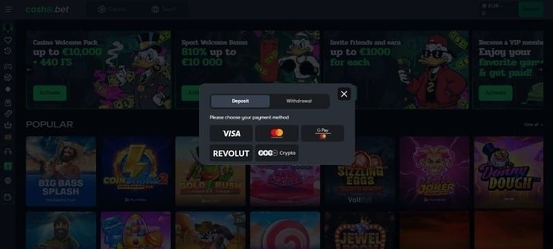 Storting bij online casino zonder CRUKS CashoBet