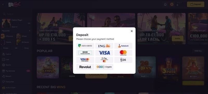 Storten bij online casino zonder registratie